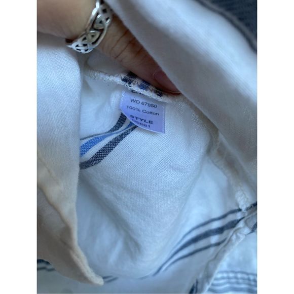 Anthropologie Michael Stars Boyfriend Stripe Button-Up Shirt, Size Medium - Picture 4 of 8